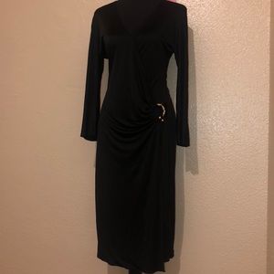 Gucci 3/4 Black Dress Wrap with gold side buckle